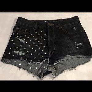 Bdg denim shorts sz28 studs freyed cheeky